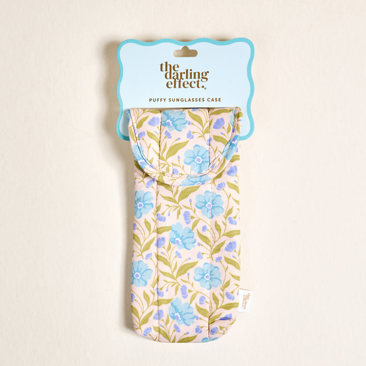Poppin' Petals Aqua Puffy Sunglasses Case