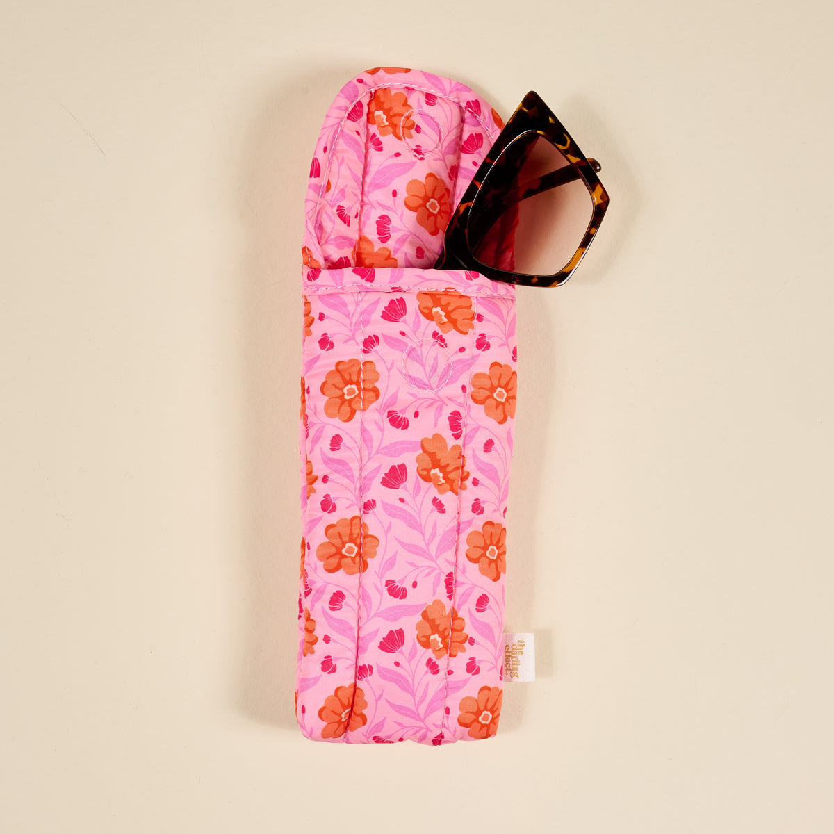 Poppin' Petals Hot Pink Puffy Sunglasses Case