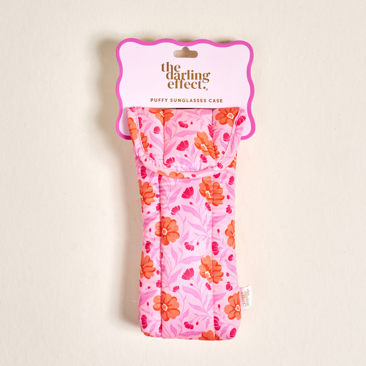 Poppin' Petals Hot Pink Puffy Sunglasses Case