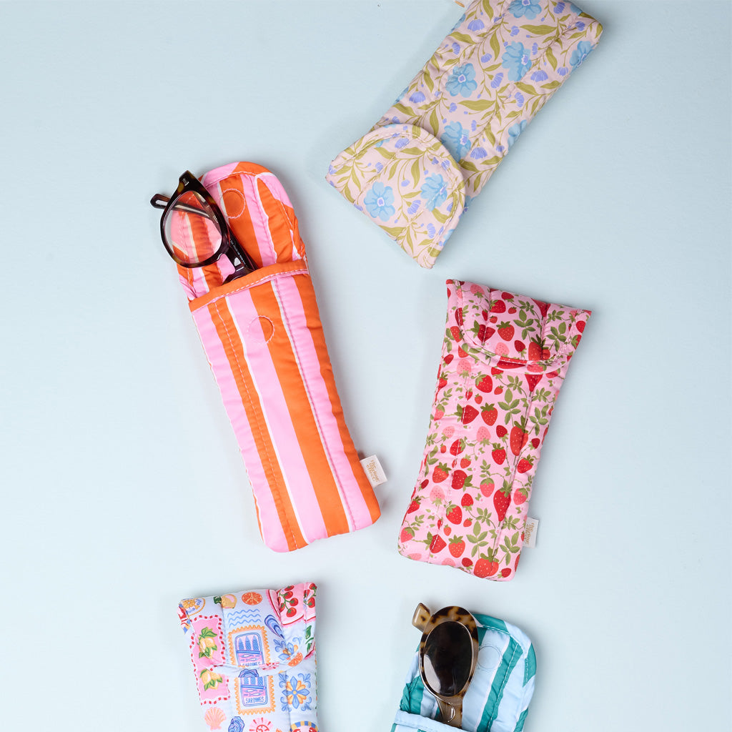 Poppin' Petals Hot Pink Puffy Sunglasses Case