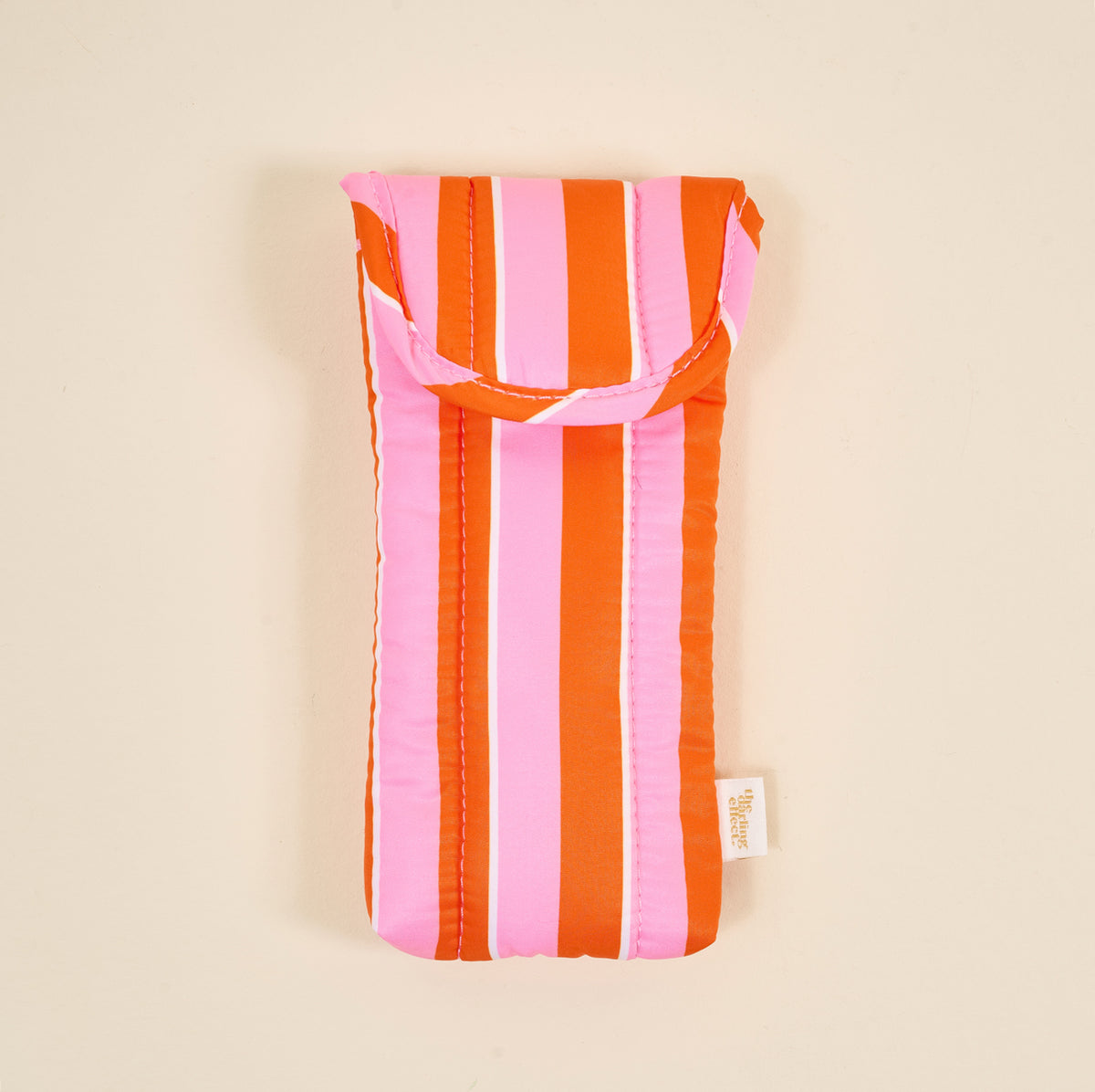 Sicily Stripes Pink Puffy Sunglasses Case