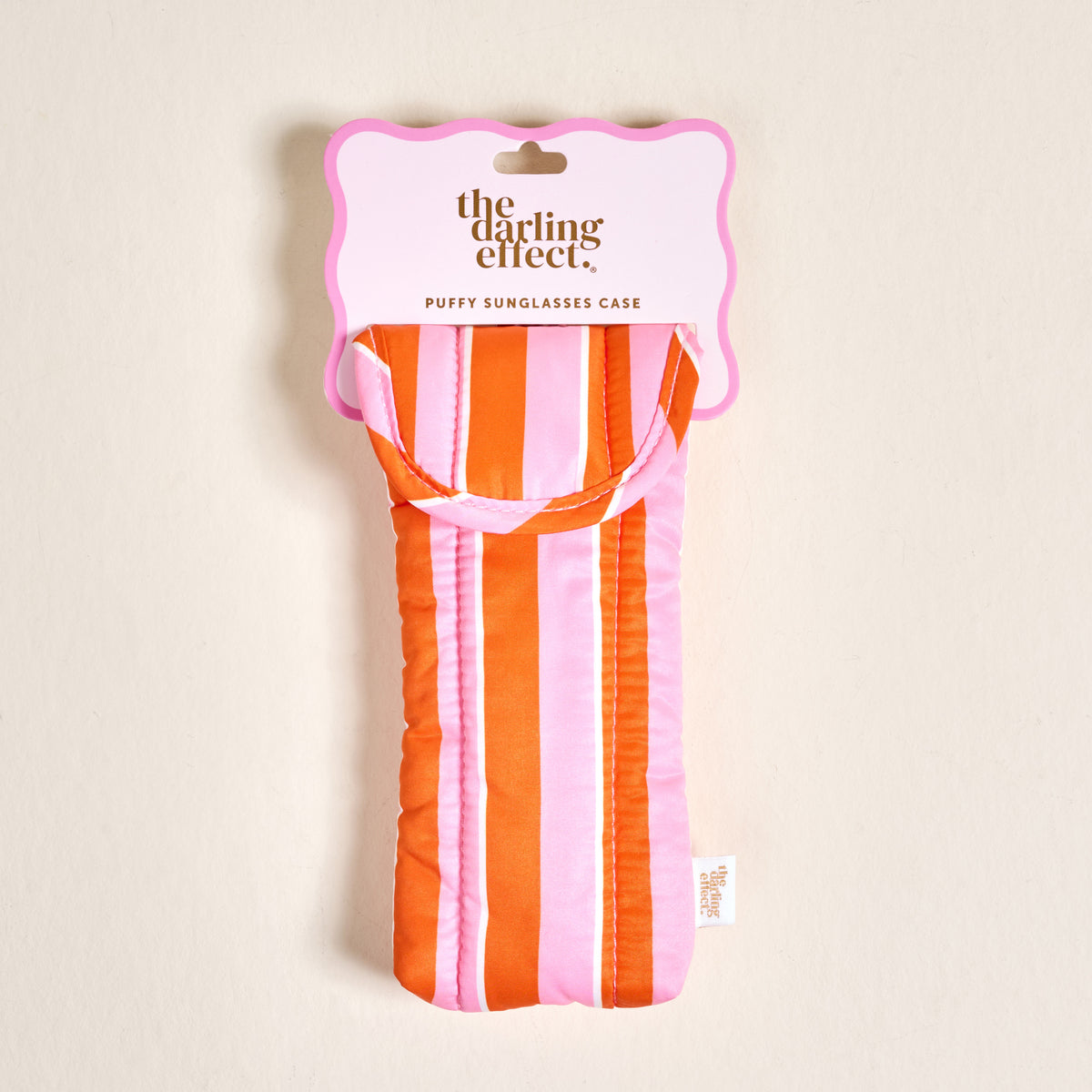 Sicily Stripes Pink Puffy Sunglasses Case