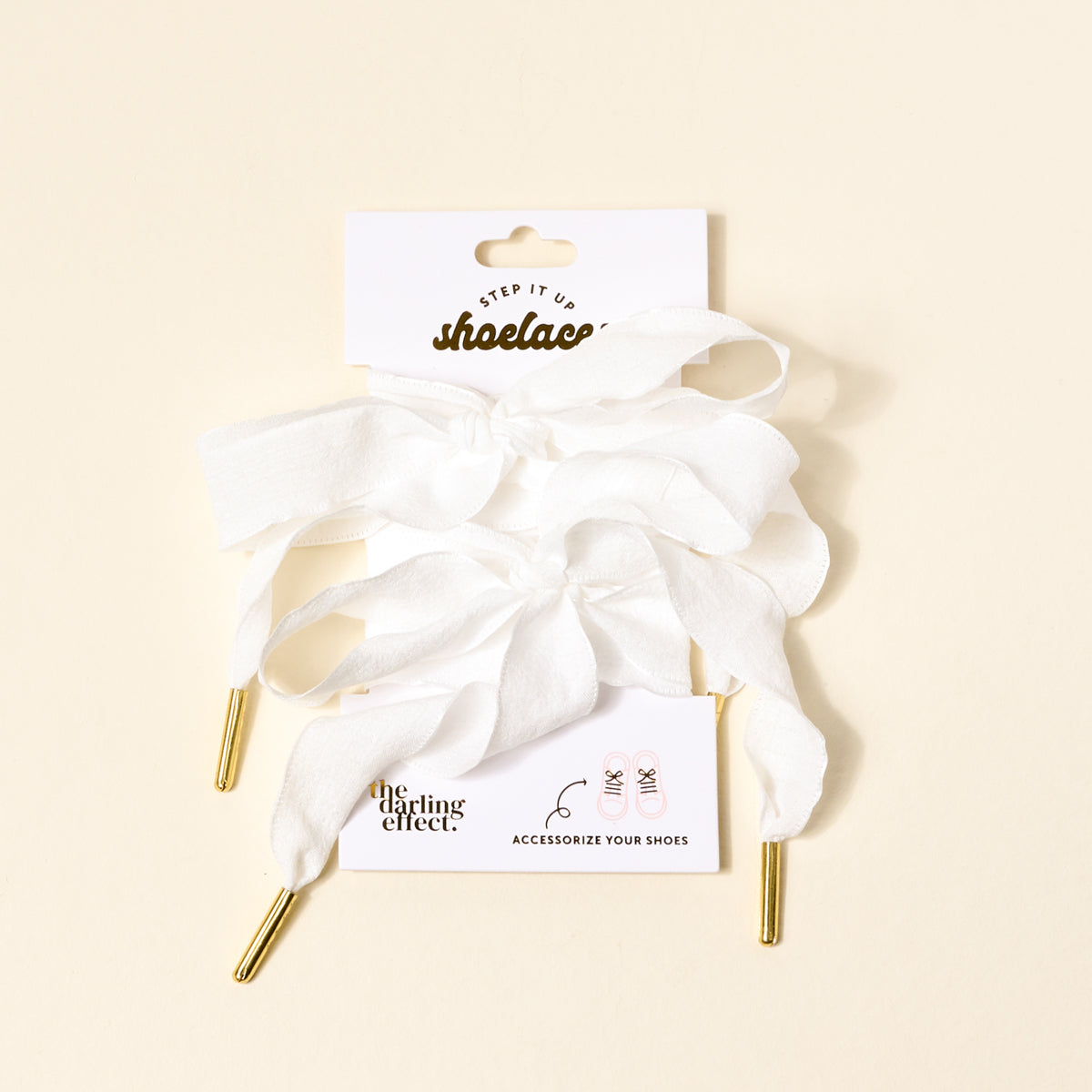 Frilly White Step It Up Shoelaces