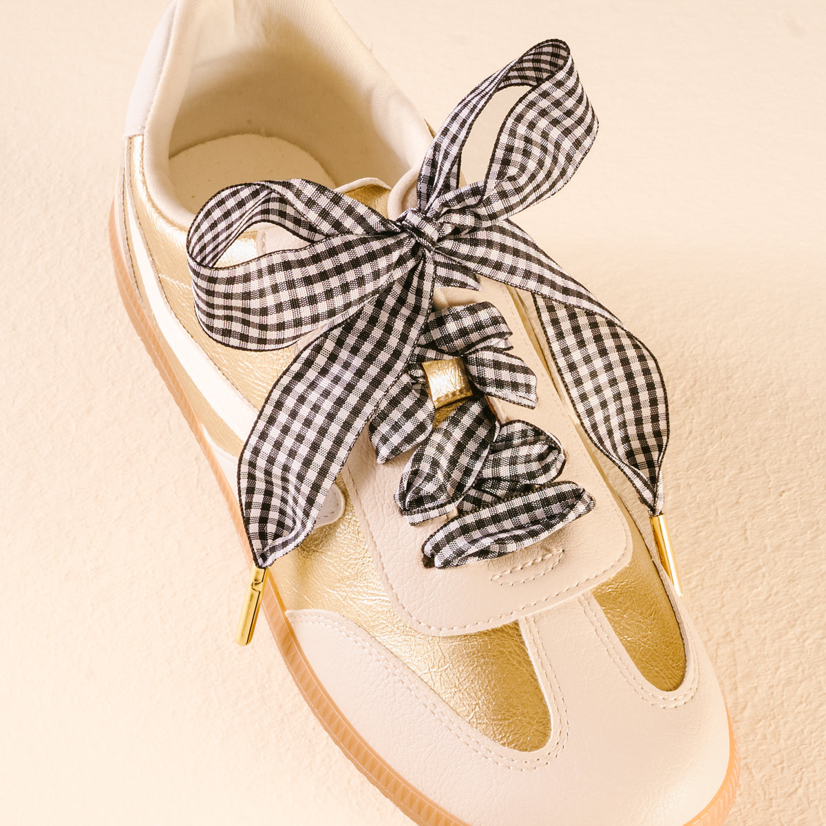 Gingham Black Step It Up Shoelaces