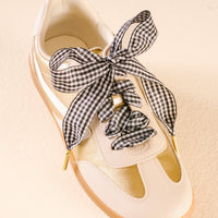 Gingham Black Step It Up Shoelaces