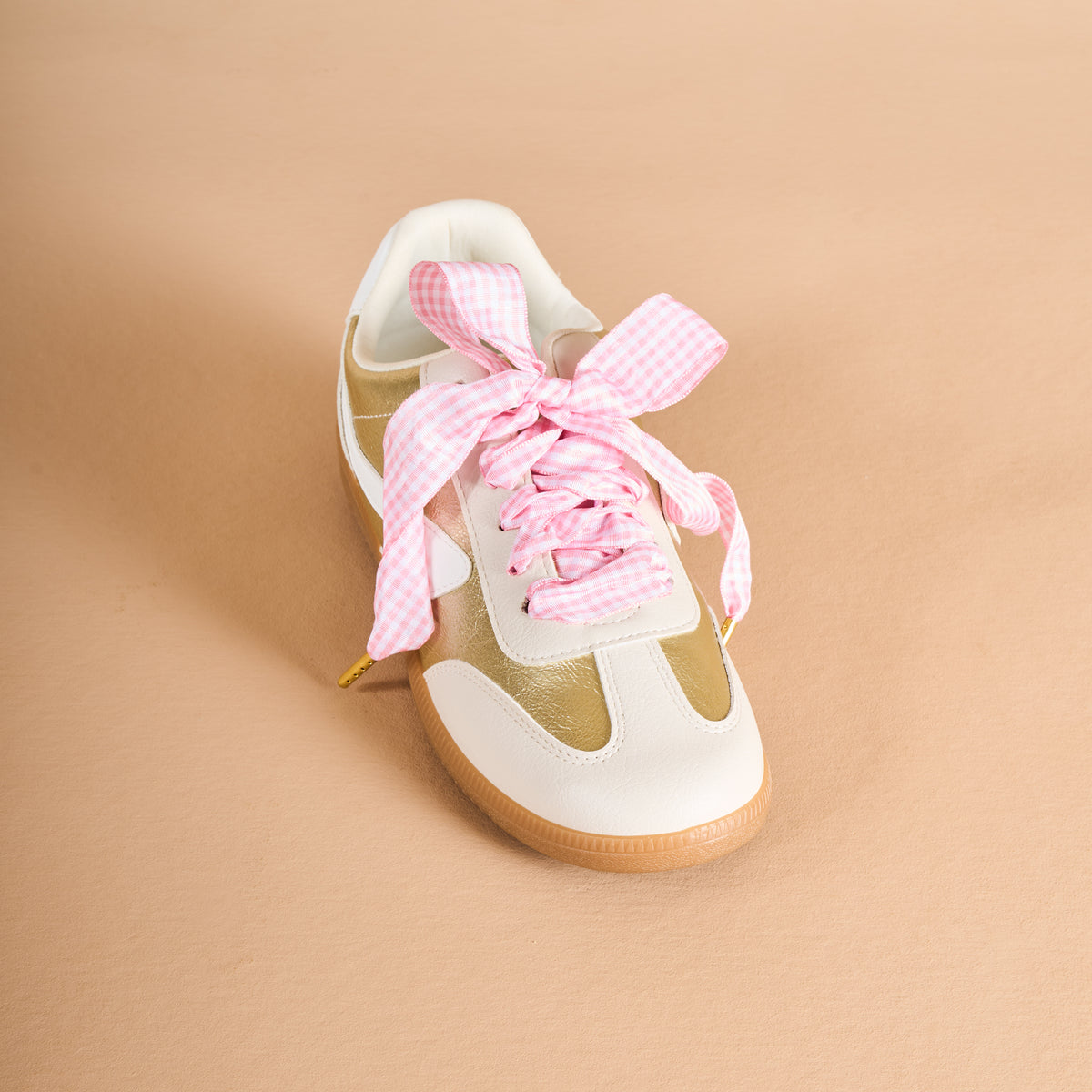 Gingham Pink Step It Up Shoelaces