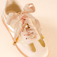 Gingham Tan Step It Up Shoelaces