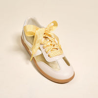 Gingham Yellow Step It Up Shoelaces