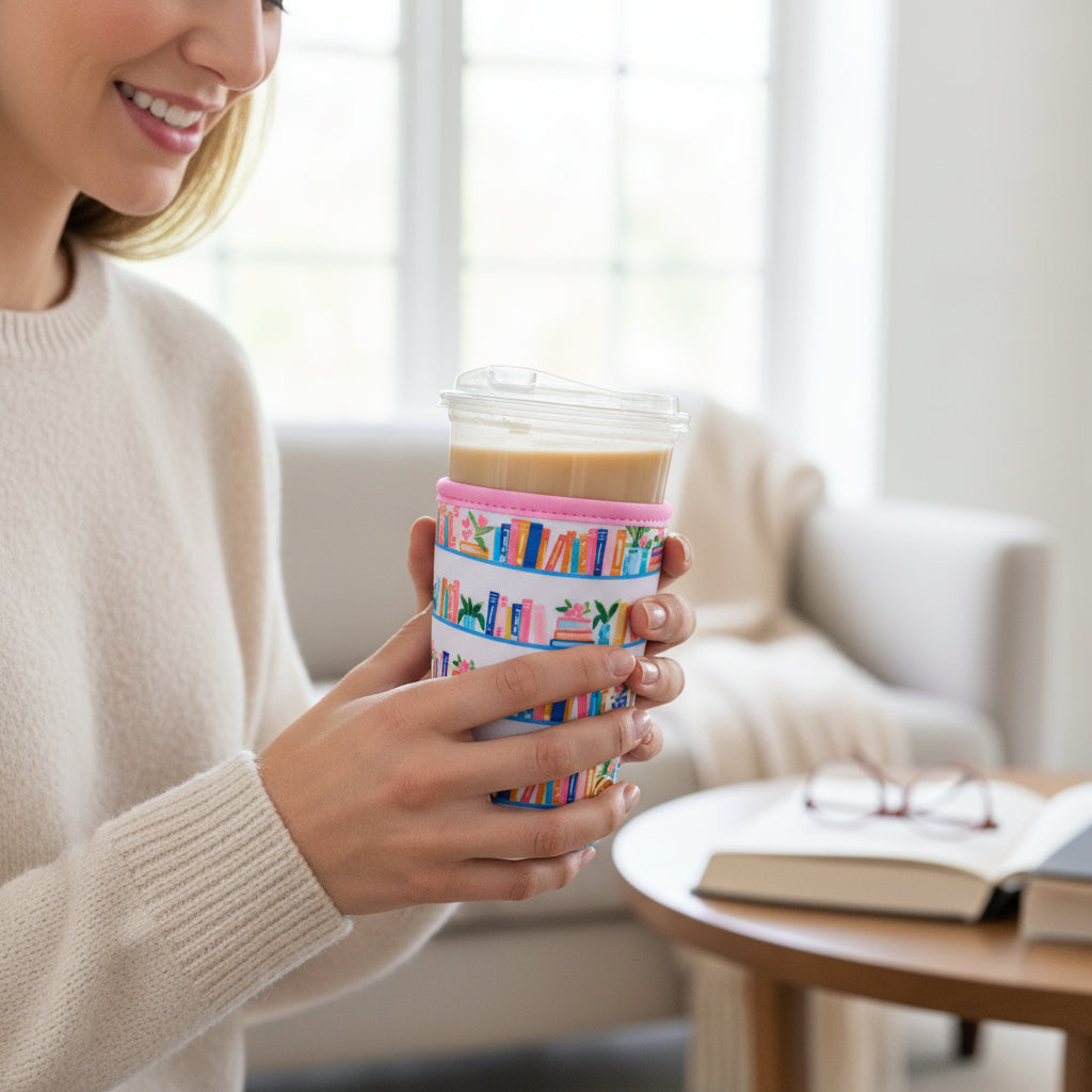 Large-Book Shelfie Sip Savvy Drink Sleeve