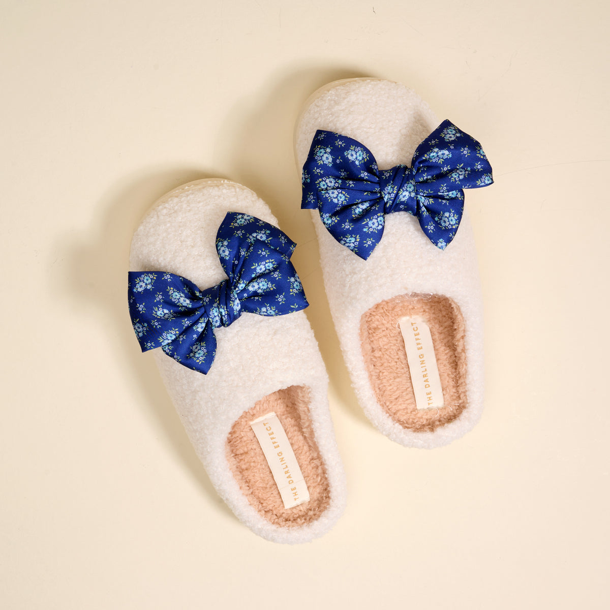 Betty Bow Endless Daydream Navy Fuzzy Slippers