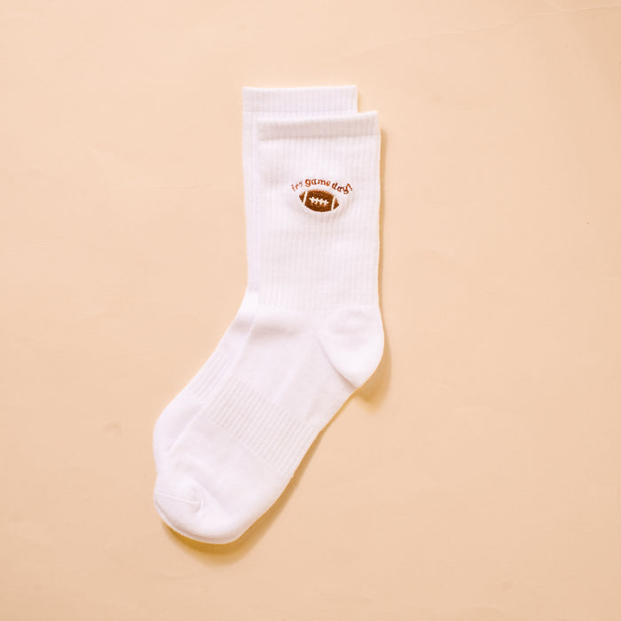 It's Game Day Embroidered Crew Socks