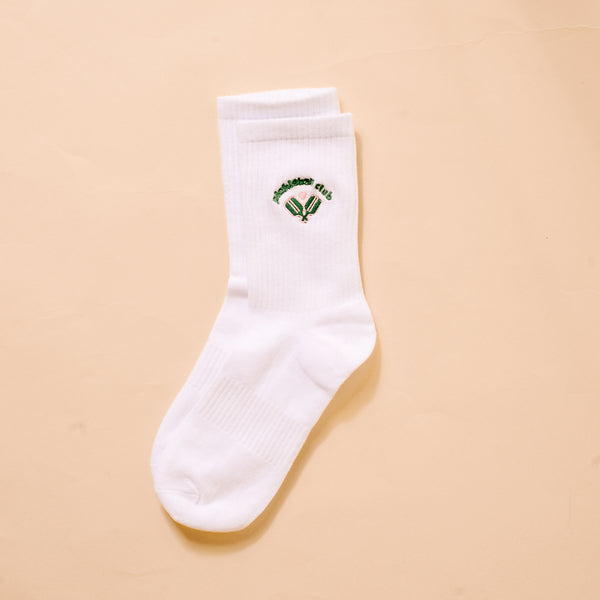 Pickleball Club Embroidered Crew Socks