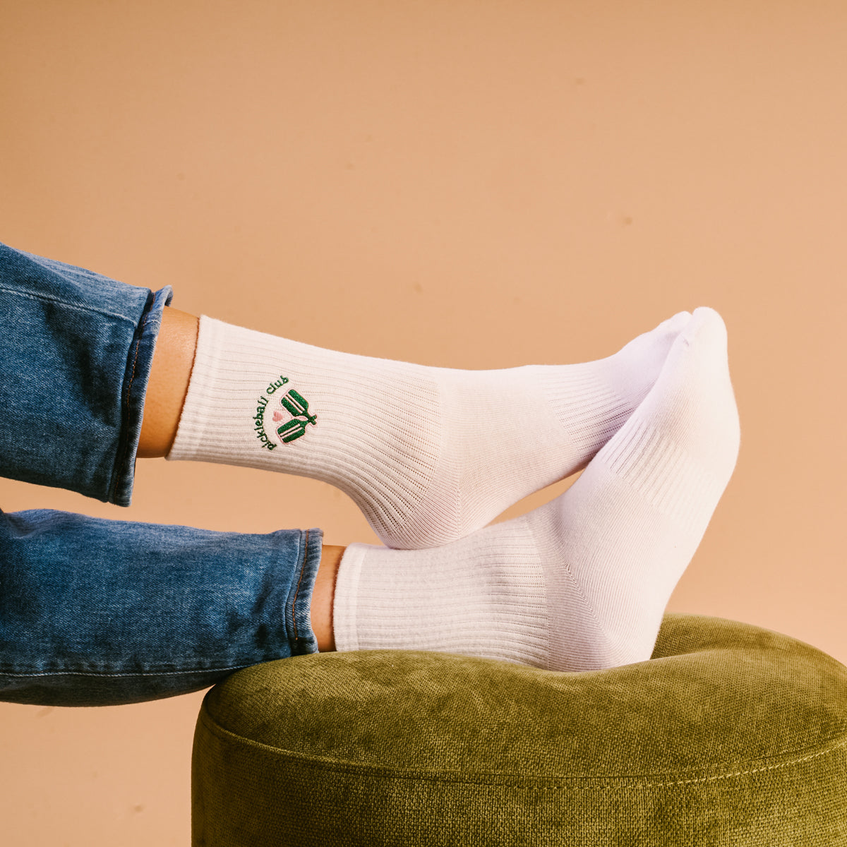 Pickleball Club Embroidered Crew Socks