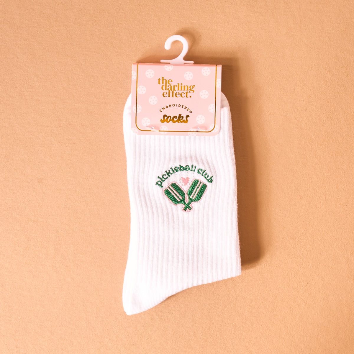 Pickleball Club Embroidered Crew Socks