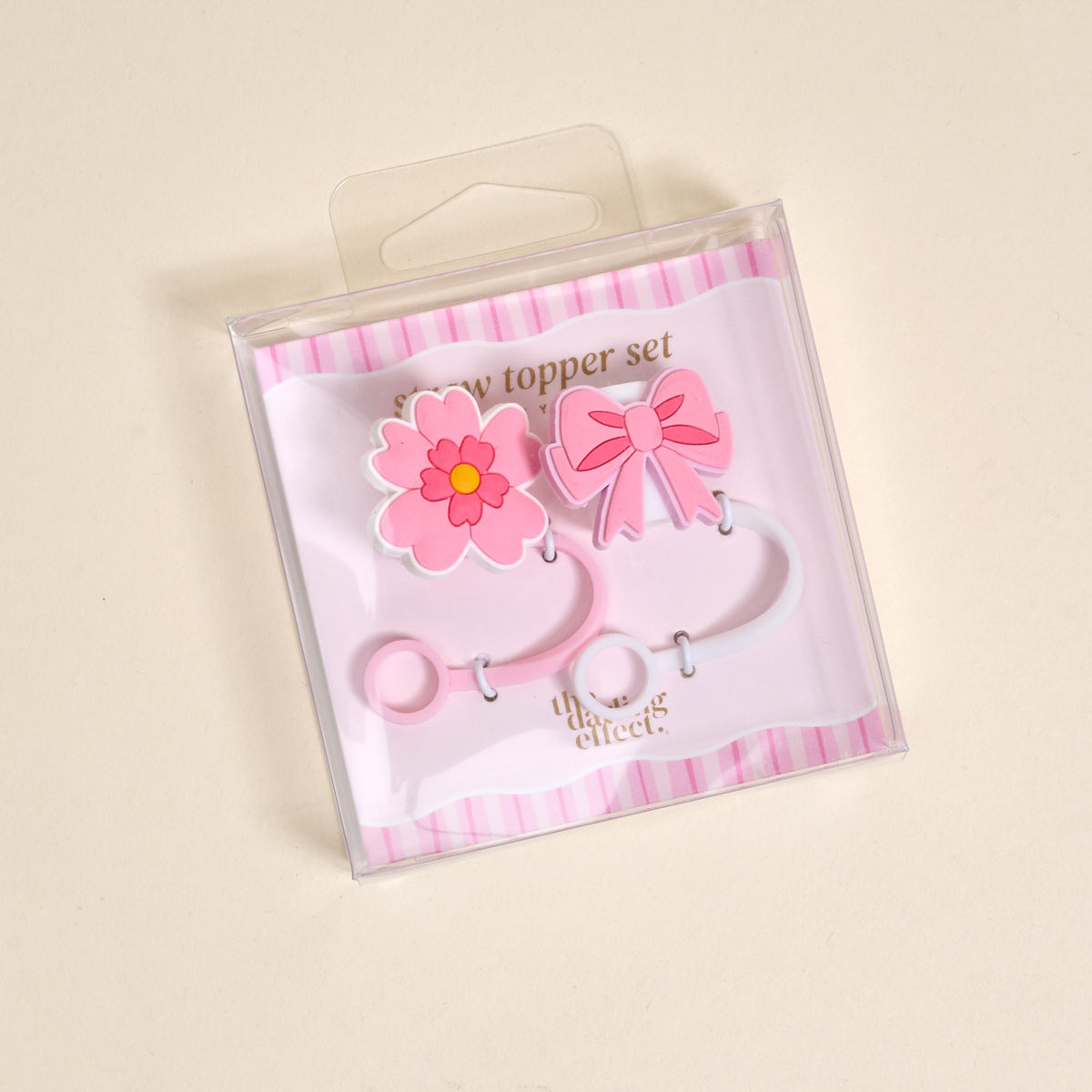 Oh So Fancy Pink Straw Topper Set