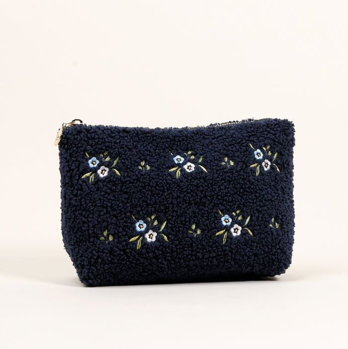 Dainty Floral Navy Teddy Pouch