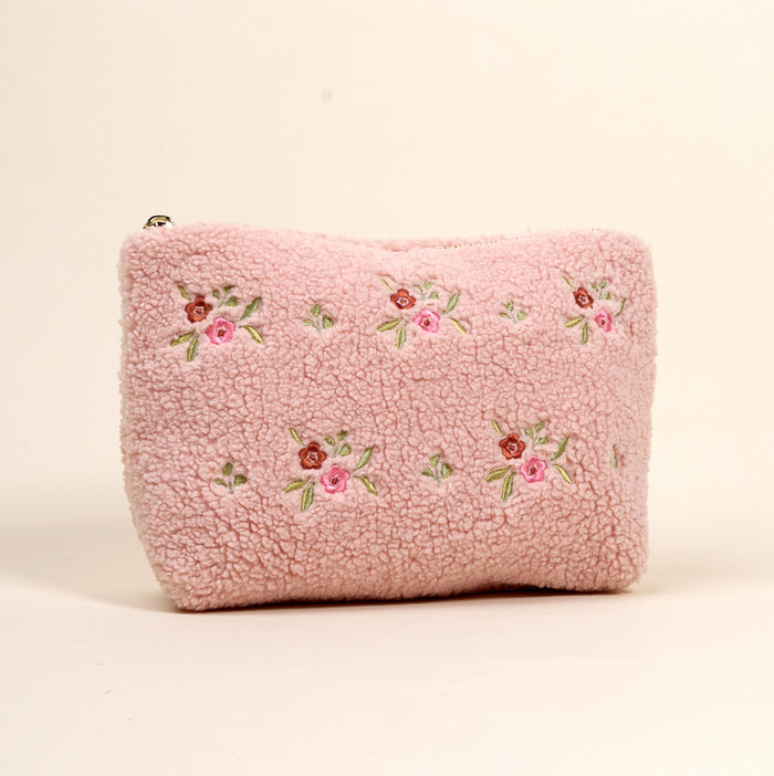 Dainty Floral Pink Teddy Pouch