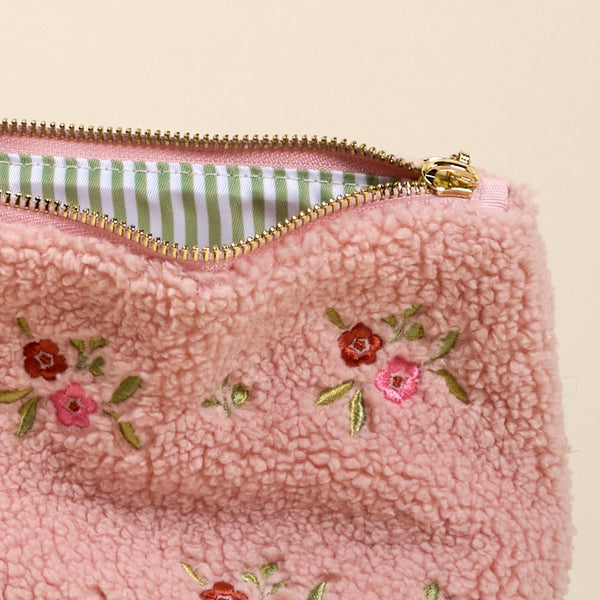 Dainty Floral Pink Teddy Pouch