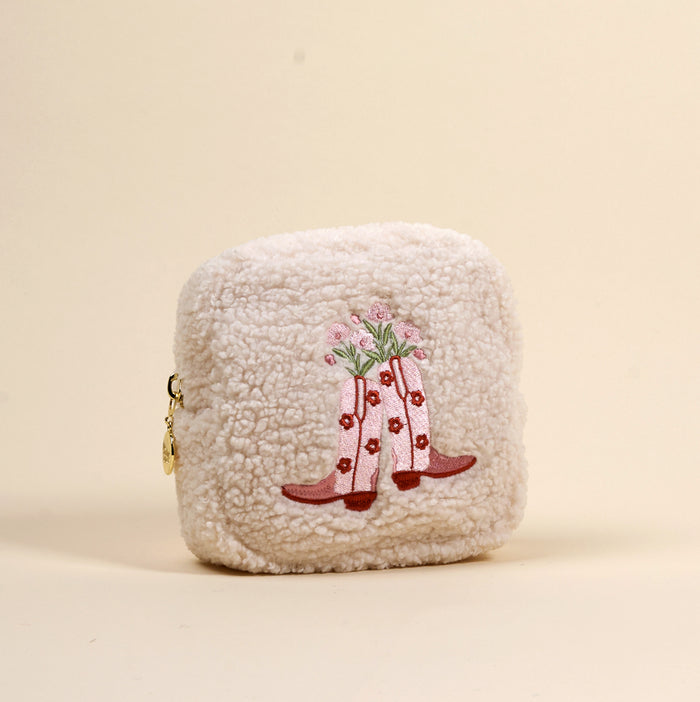 Square Cowgirl Boots Teddy Pouch
