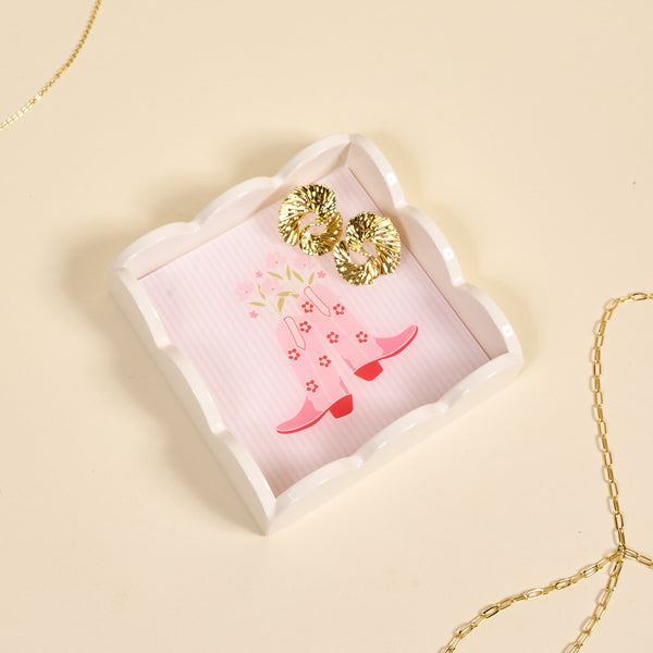 Cowgirl Boots Scallop Trinket Tray