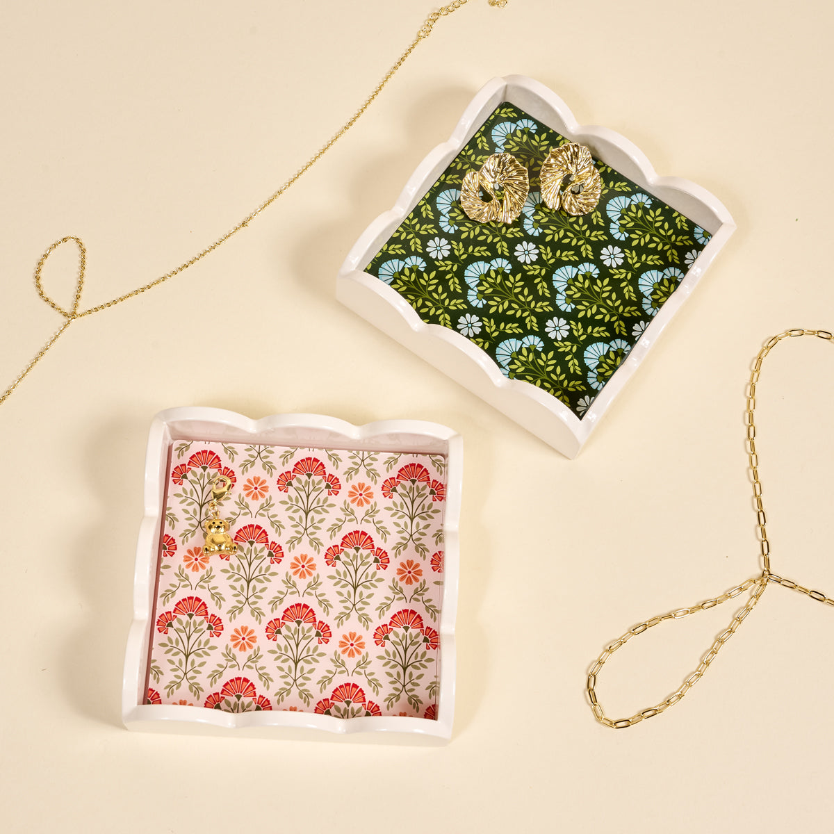 Everbloom Forest Green Scallop Trinket Tray