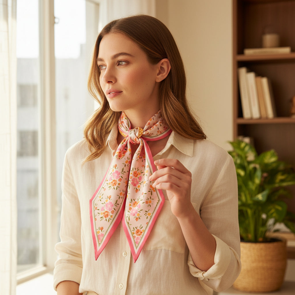 Endless Daydream Cream Twirl & Tie Scarf Accessory