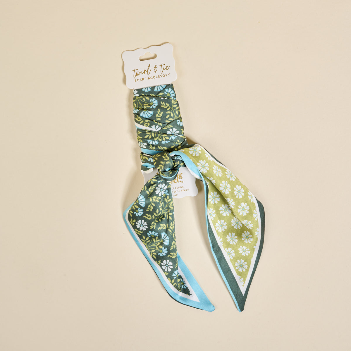 Everbloom Forest Green Twirl & Tie Scarf Accessory