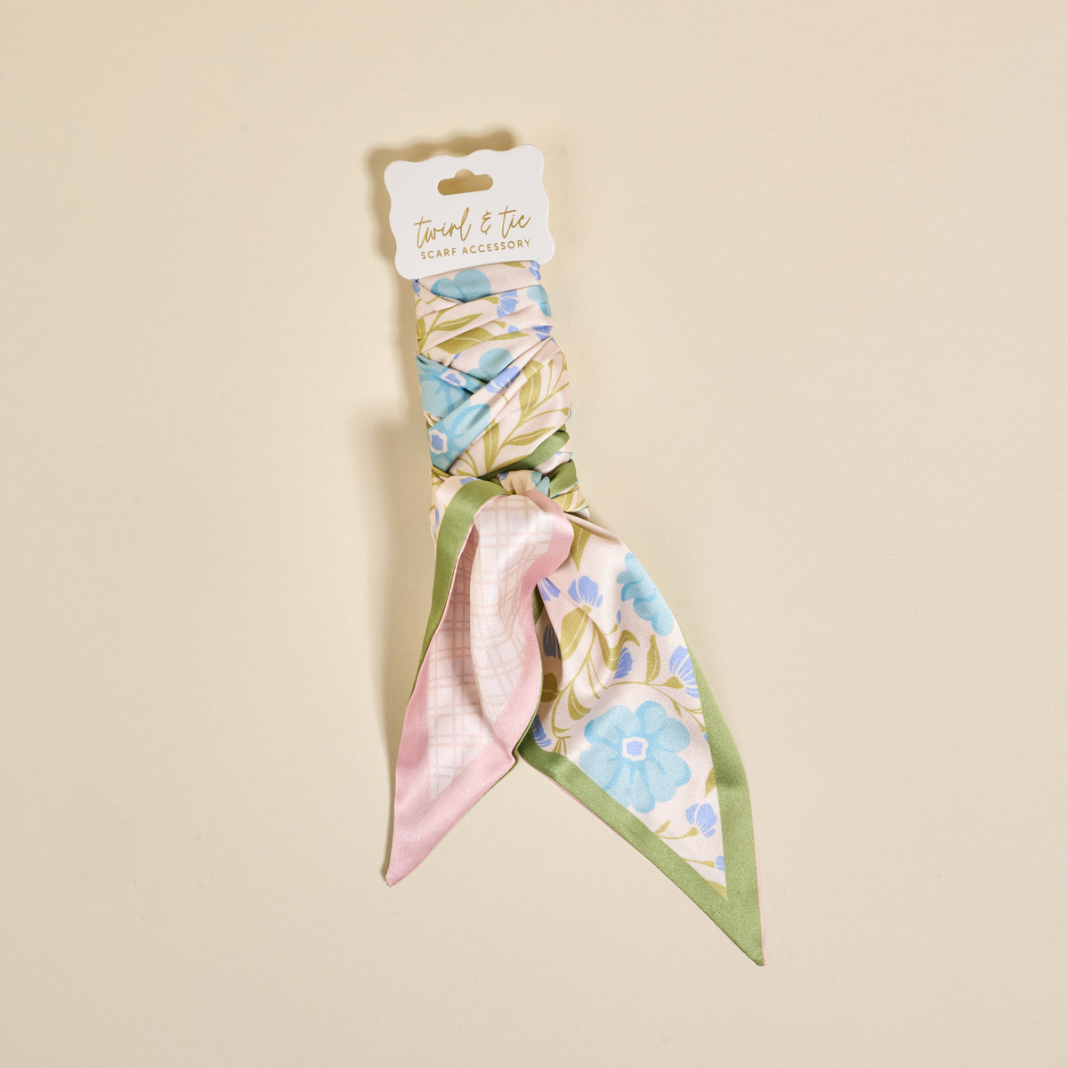 Poppin' Petals Aqua Twirl & Tie Scarf Accessory
