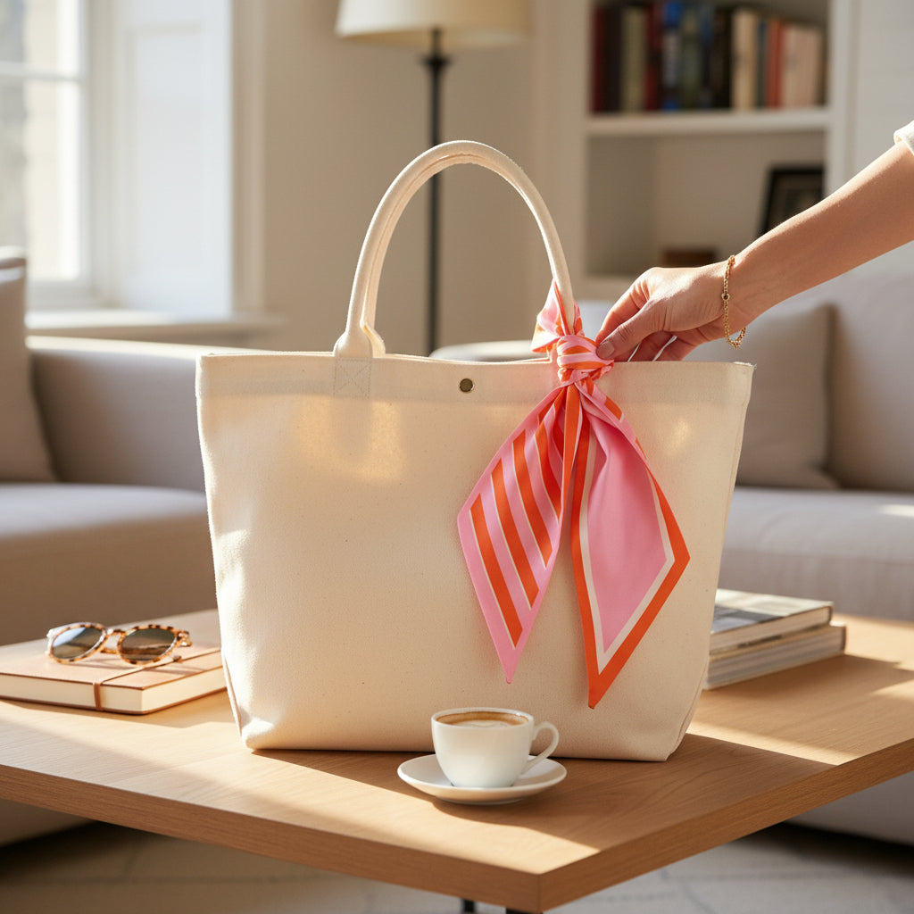 Sicily Stripes Pink Twirl & Tie Scarf Accessory