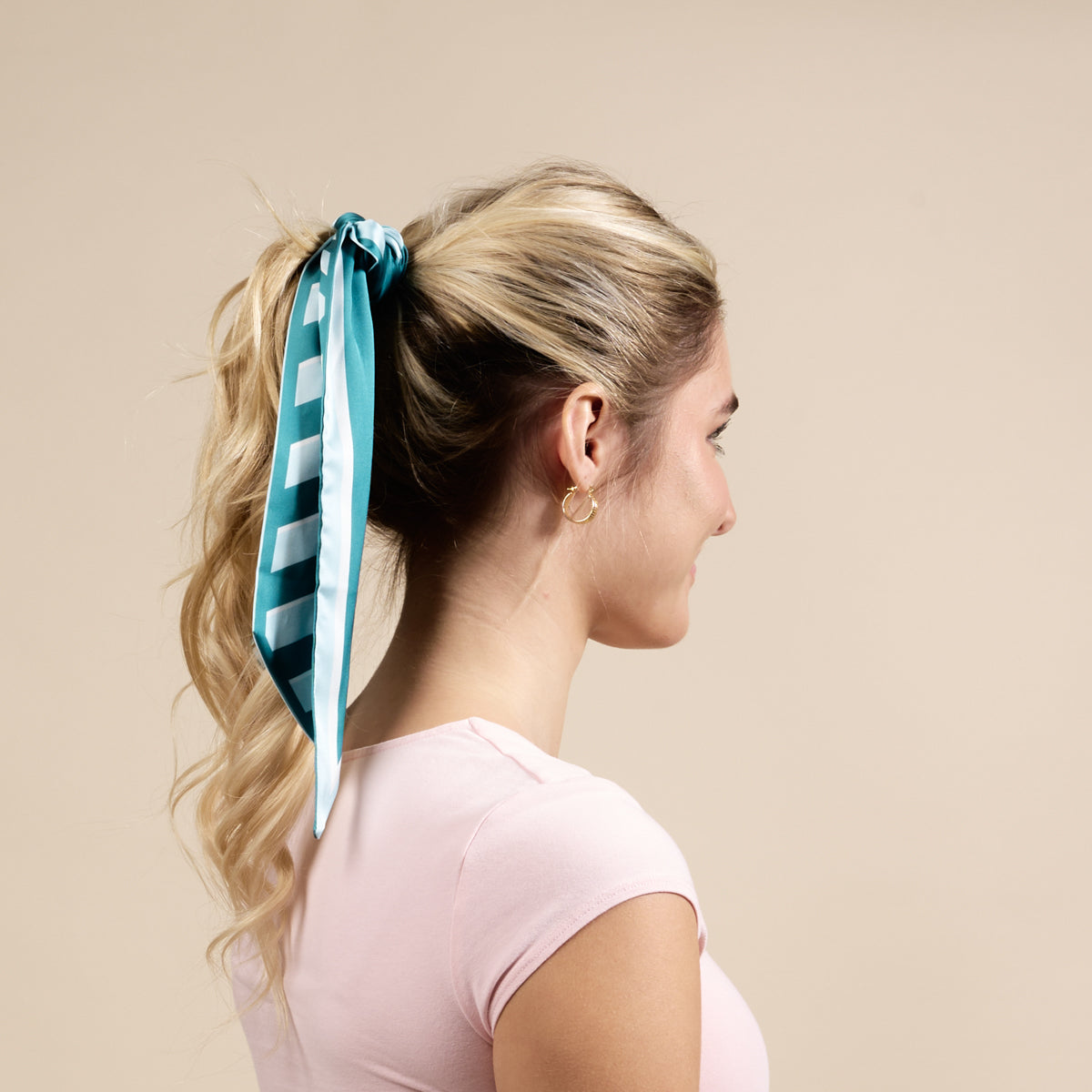Sicily Stripes Teal Twirl & Tie Scarf Accessory