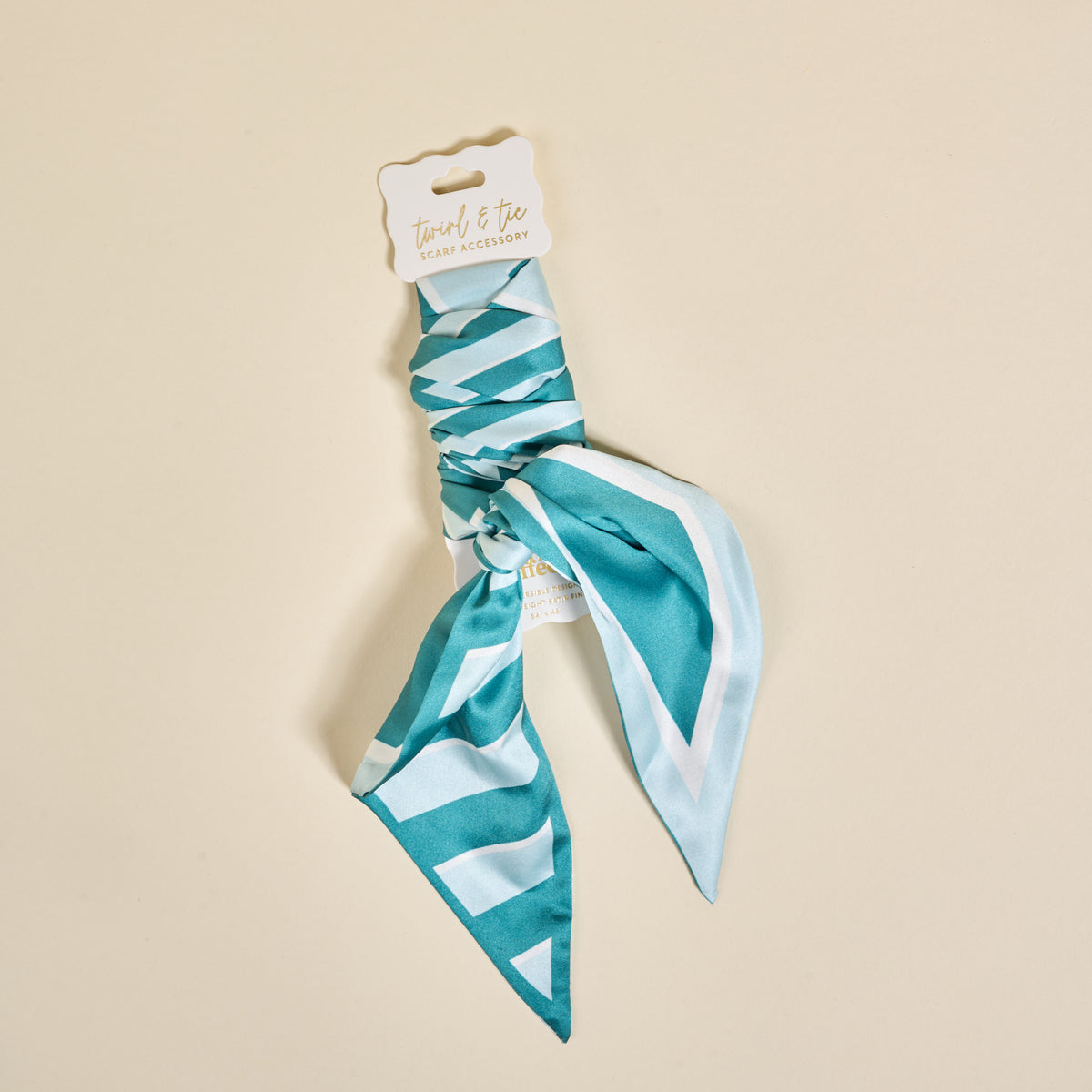 Sicily Stripes Teal Twirl & Tie Scarf Accessory