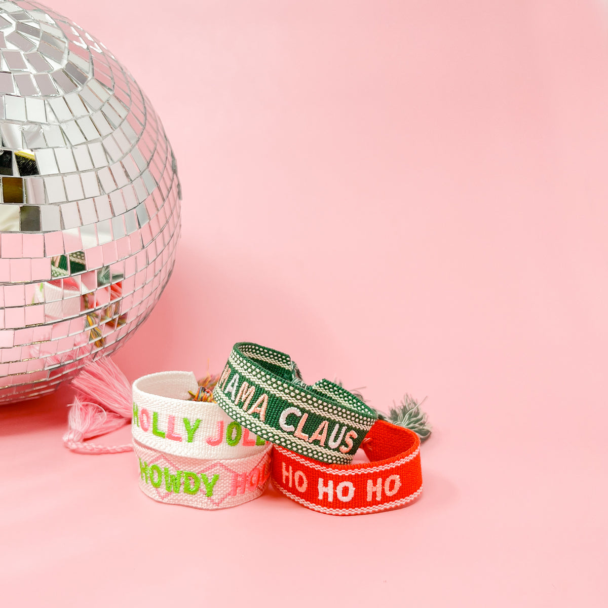 Ho Ho Ho Woven Word Bracelet