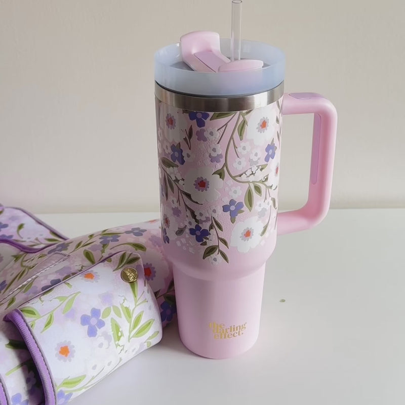 Floral Haven Lilac Tumbler Sling Bag