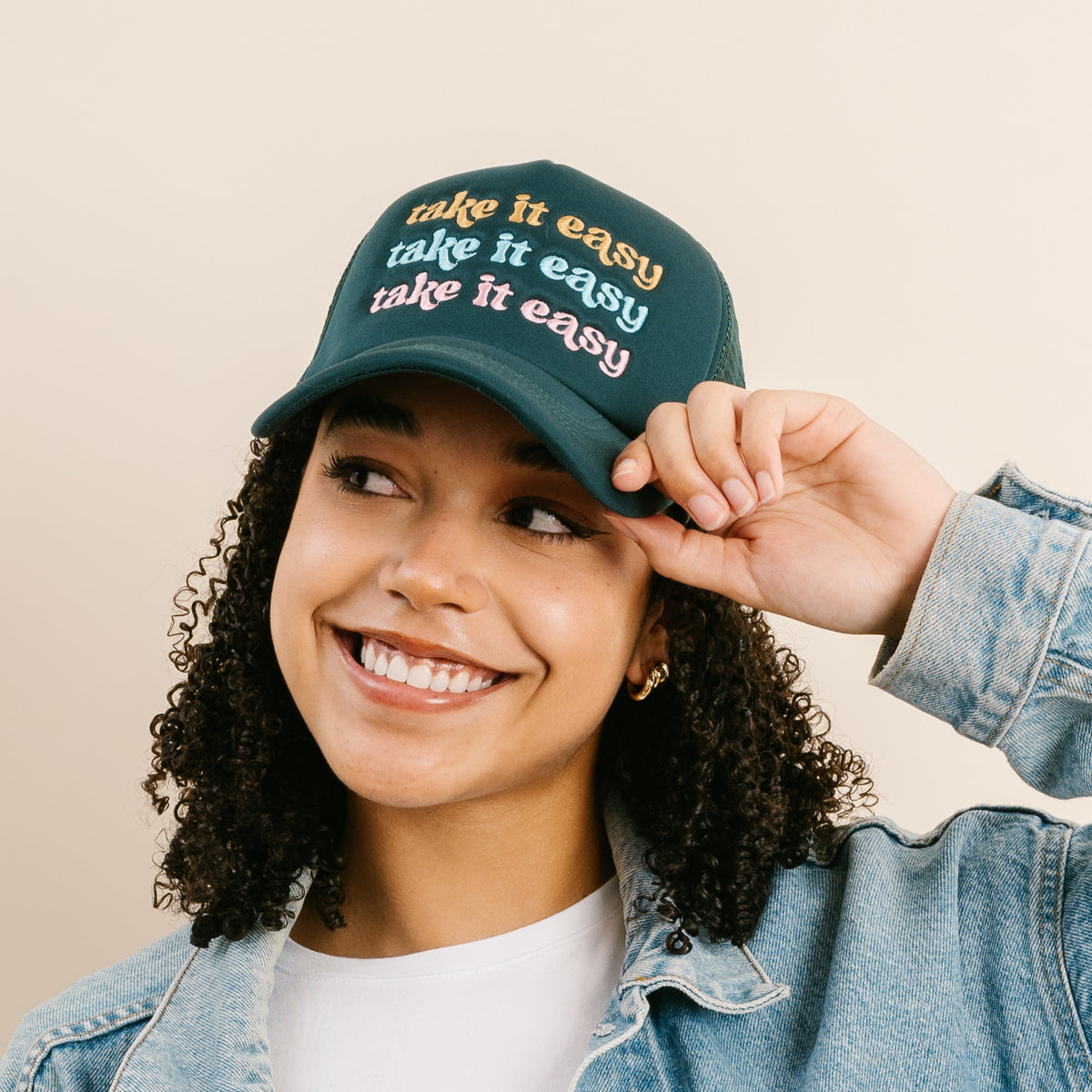 Take it Easy Embroidered Trucker Hat