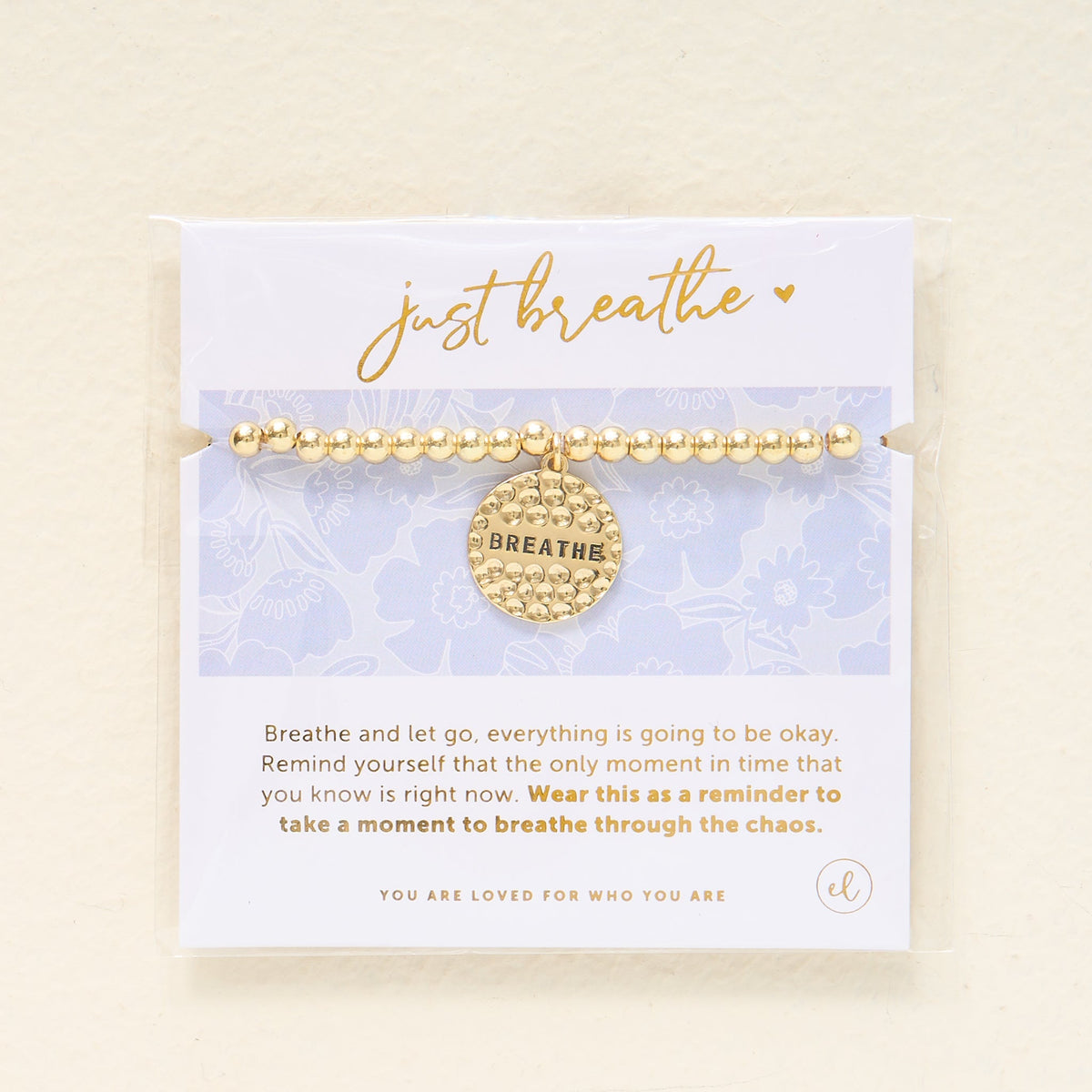 Just Breathe Beaded Charm Bracelet