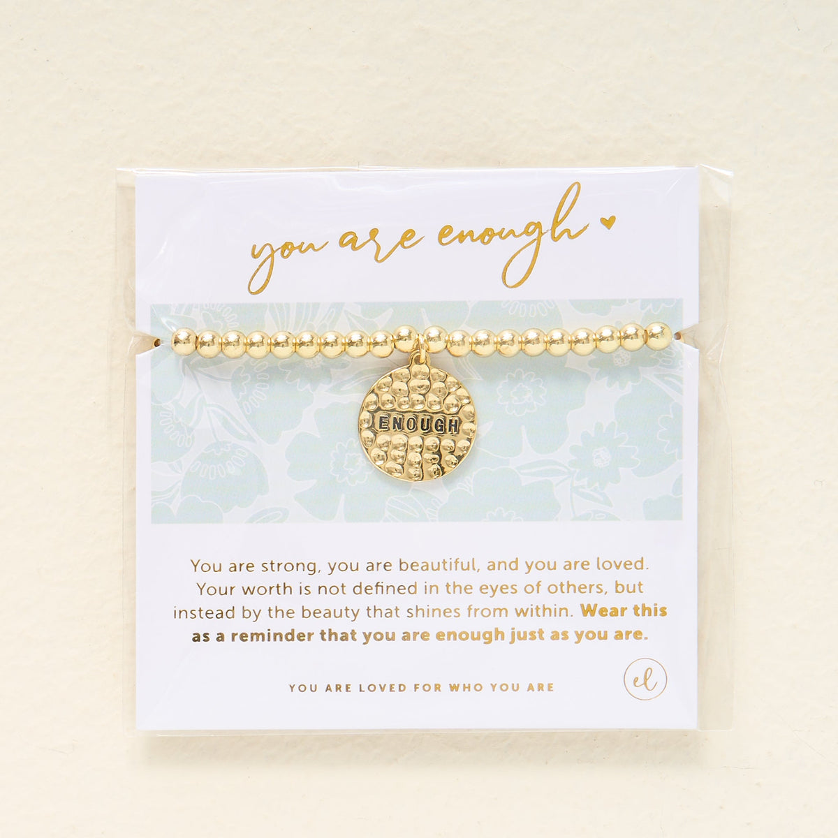 You Are Enough Beaded Charm Bracelet