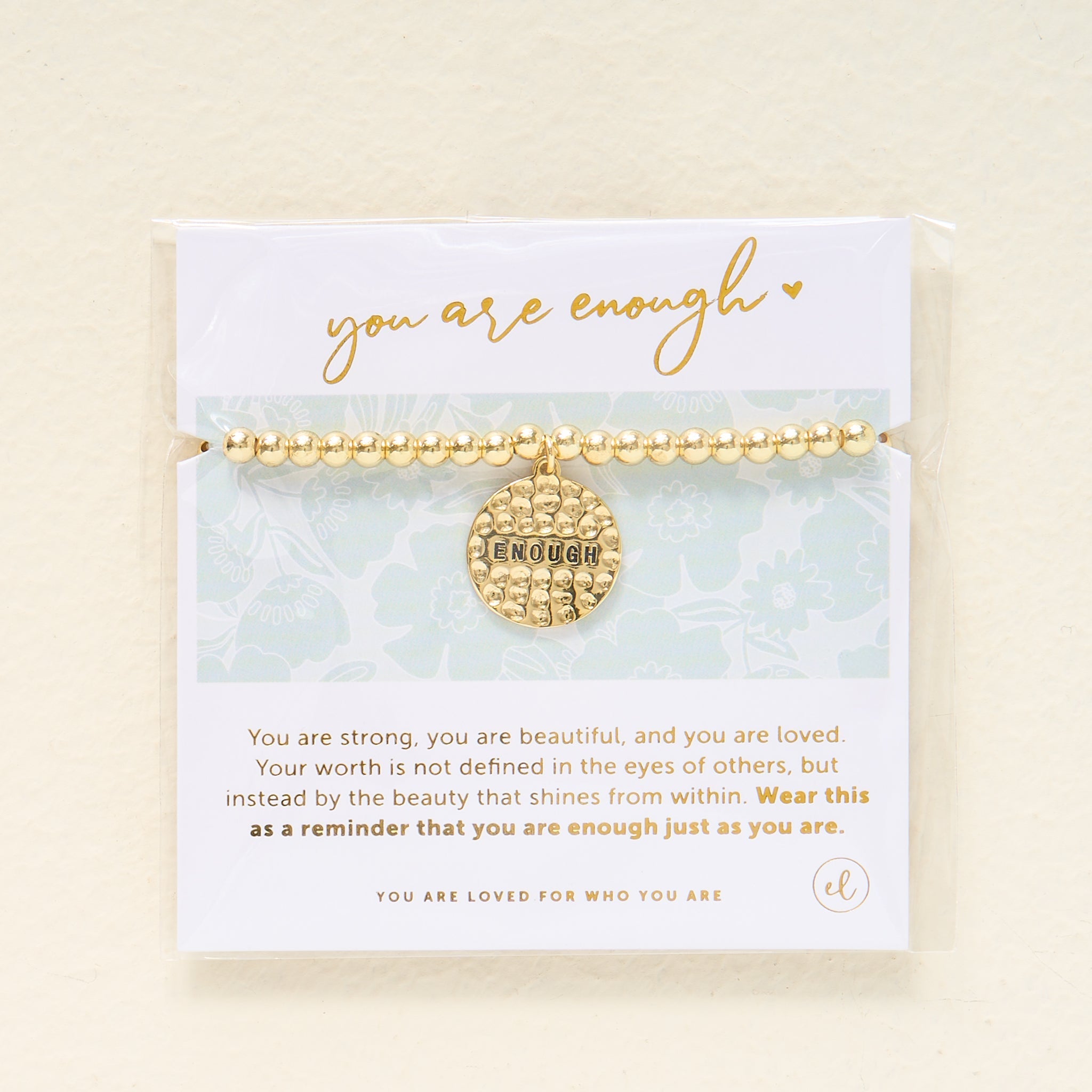 You Are Enough Beaded Charm Bracelet