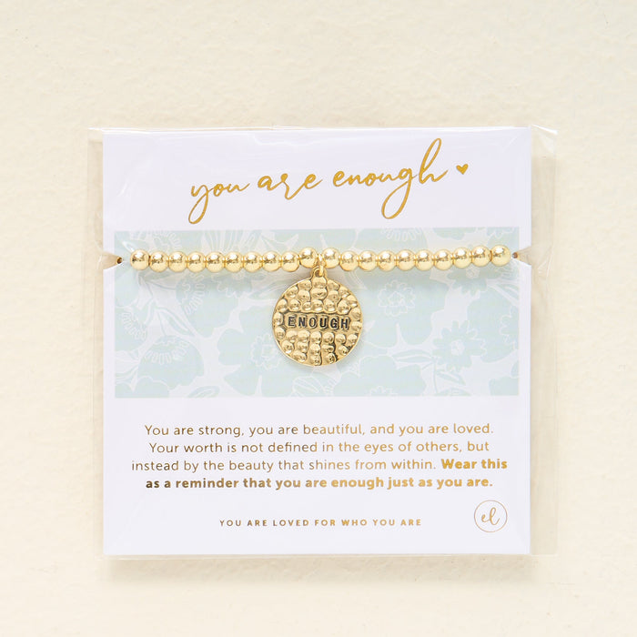 You Are Enough Beaded Charm Bracelet