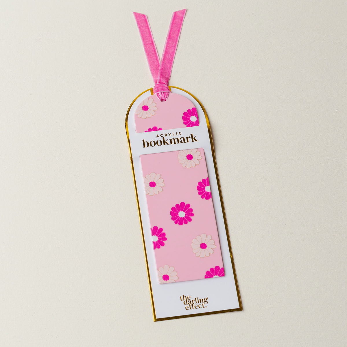 Darling Daisy Hot Pink Acrylic Bookmark