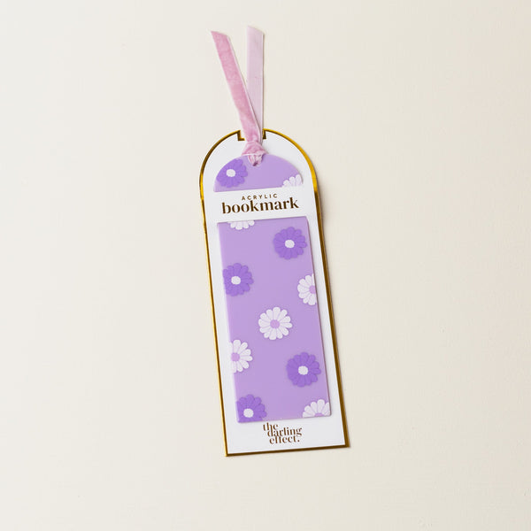 Darling Daisy Purple Acrylic Bookmark