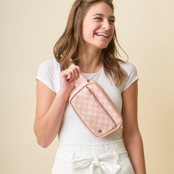 Blush Urban Check Belt Bag