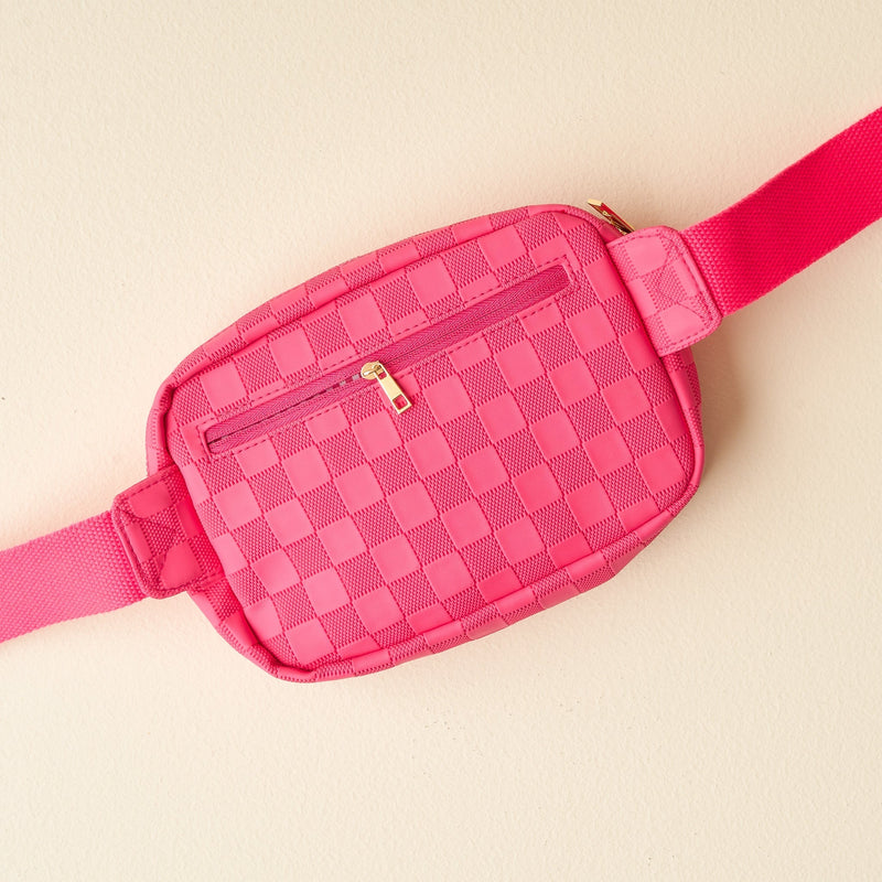 Hot Pink Urban Check Belt Bag