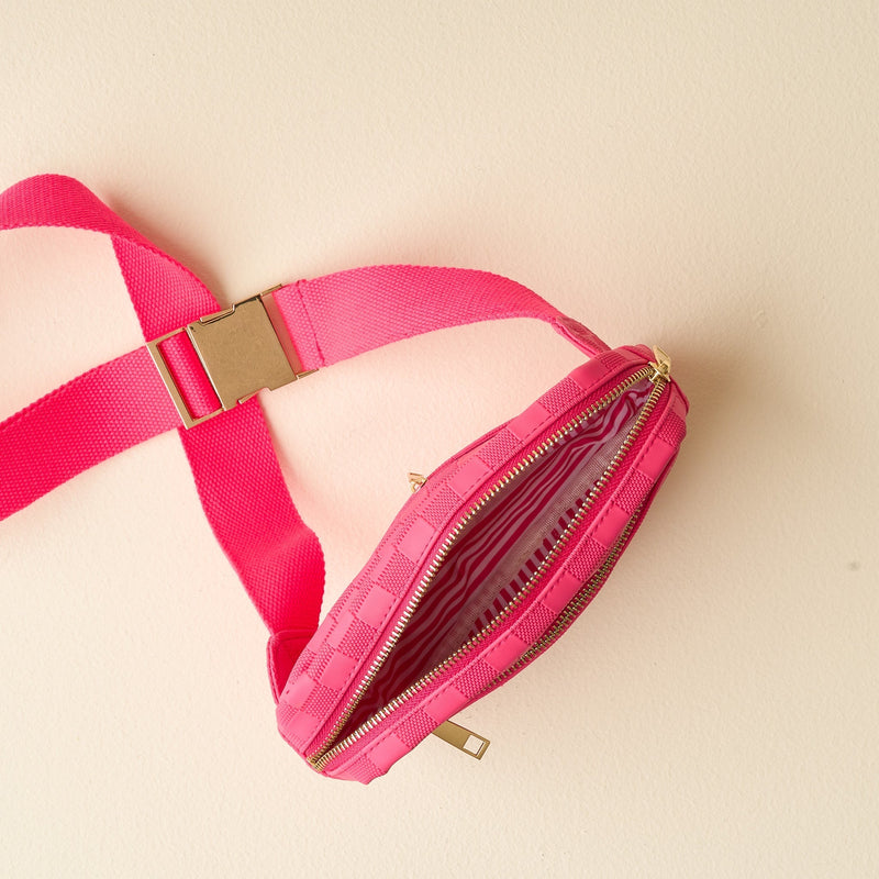 Hot Pink Urban Check Belt Bag