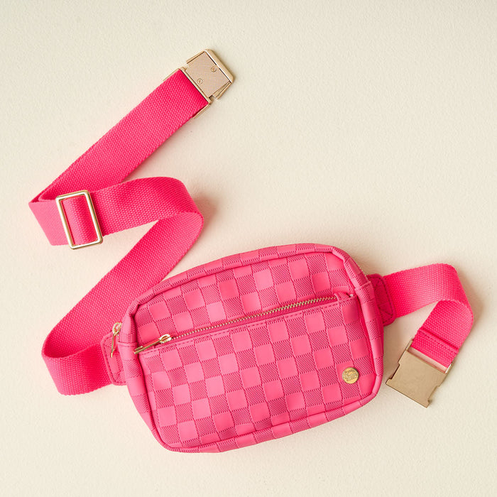 Hot Pink Urban Check Belt Bag