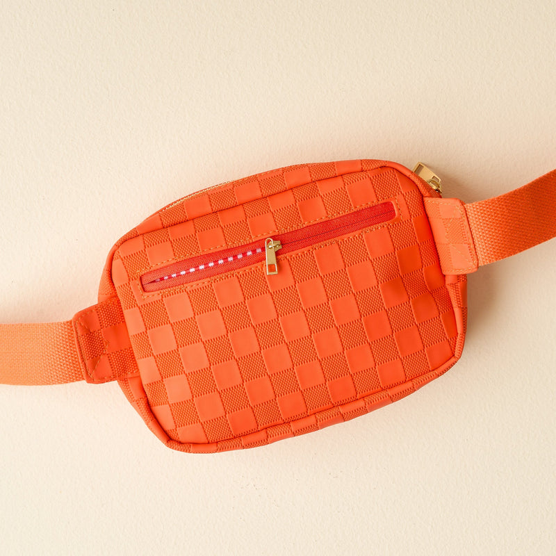 Orange Urban Check Belt Bag