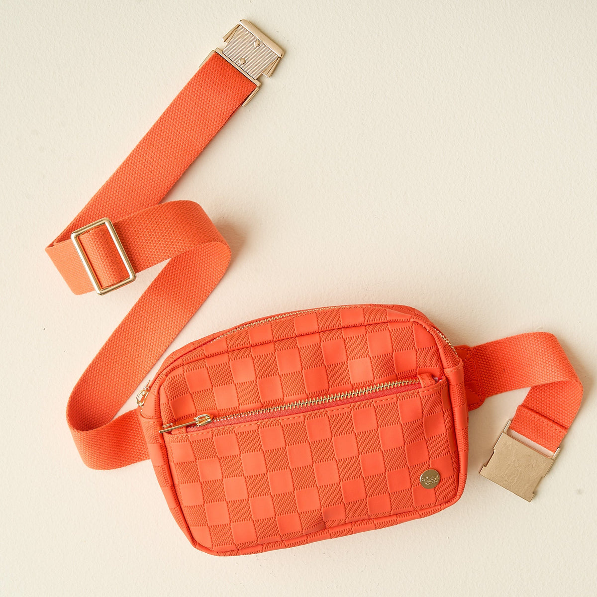 Orange Urban Check Belt Bag