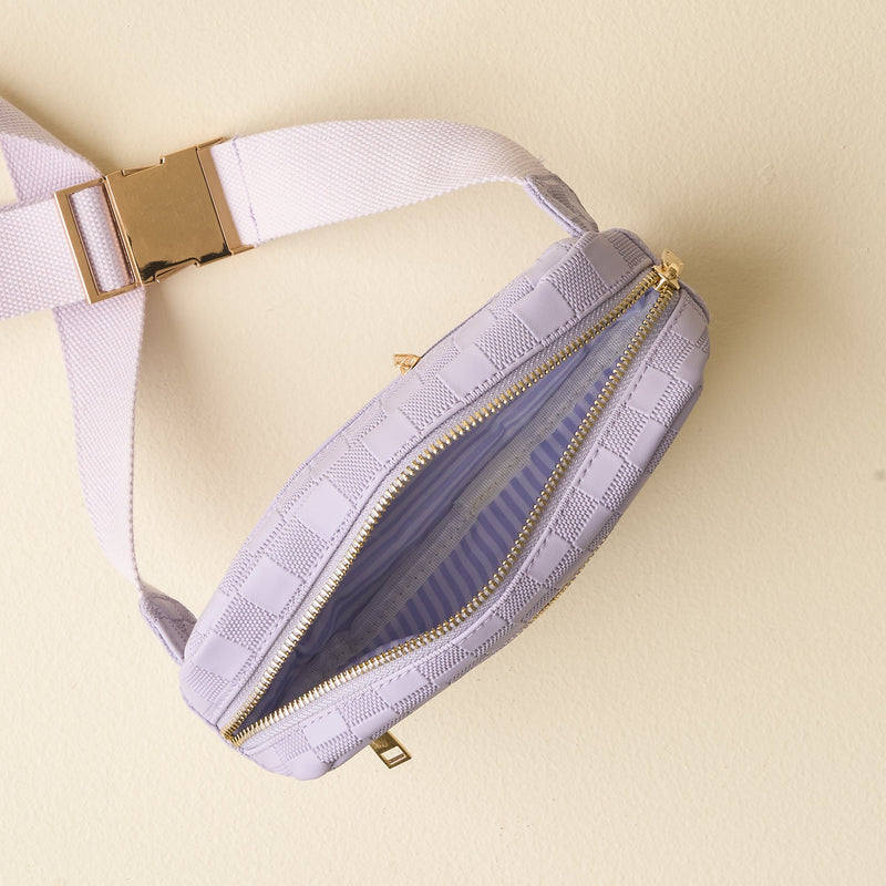 Periwinkle Urban Check Belt Bag