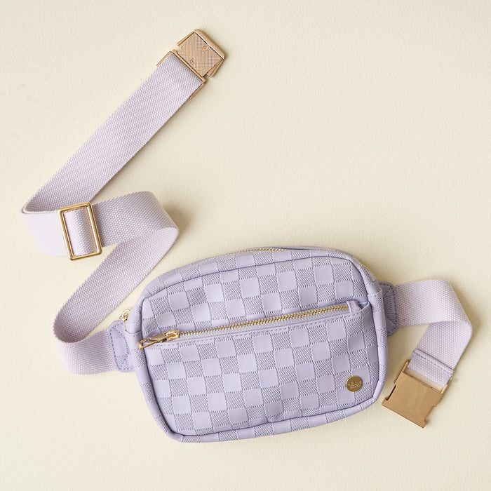 Periwinkle Urban Check Belt Bag