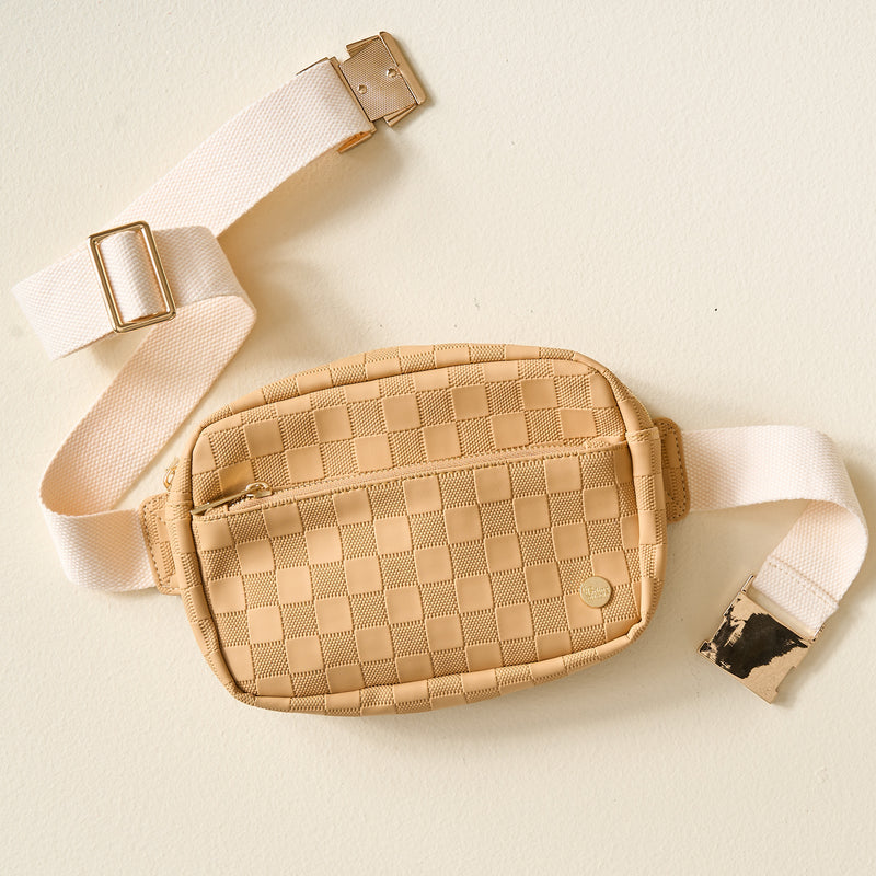 Tan Urban Check Belt Bag