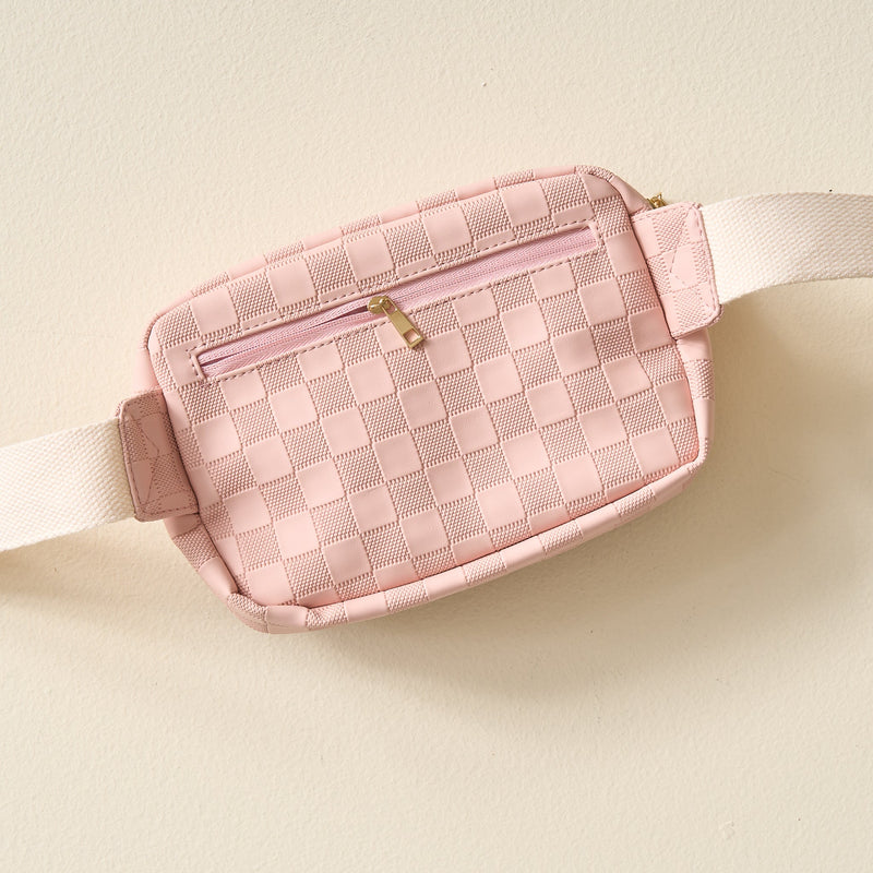 Blush Urban Check Belt Bag